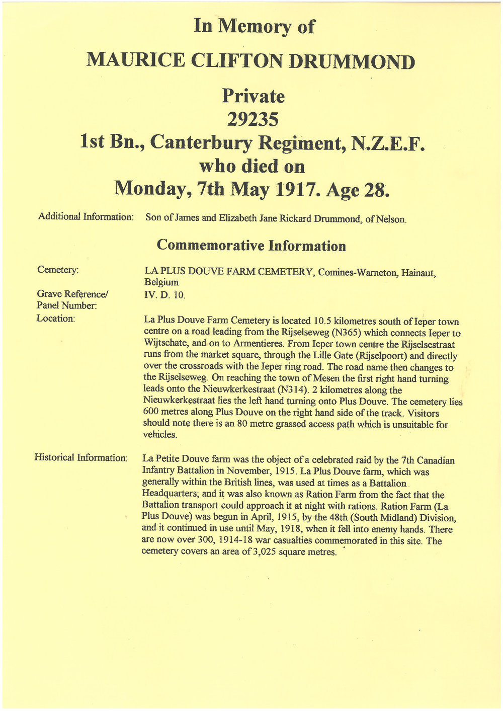 Drummond, Maurice Clifton