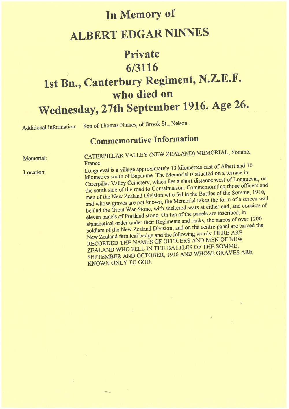 Ninnes, Albert Edgar