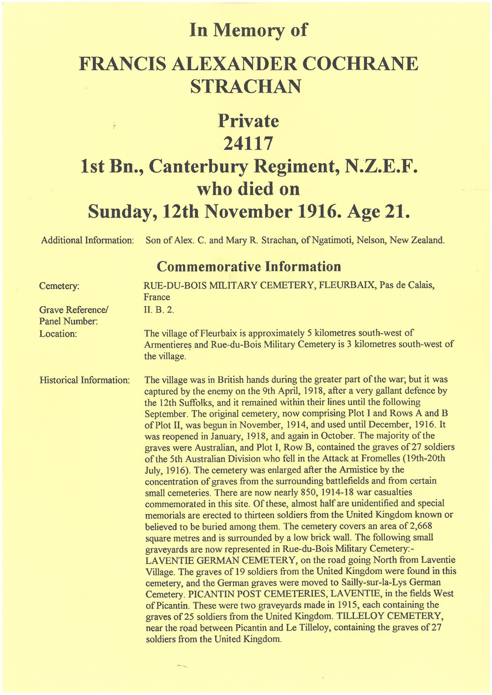 Strachan, Francis Alexander Cochrane