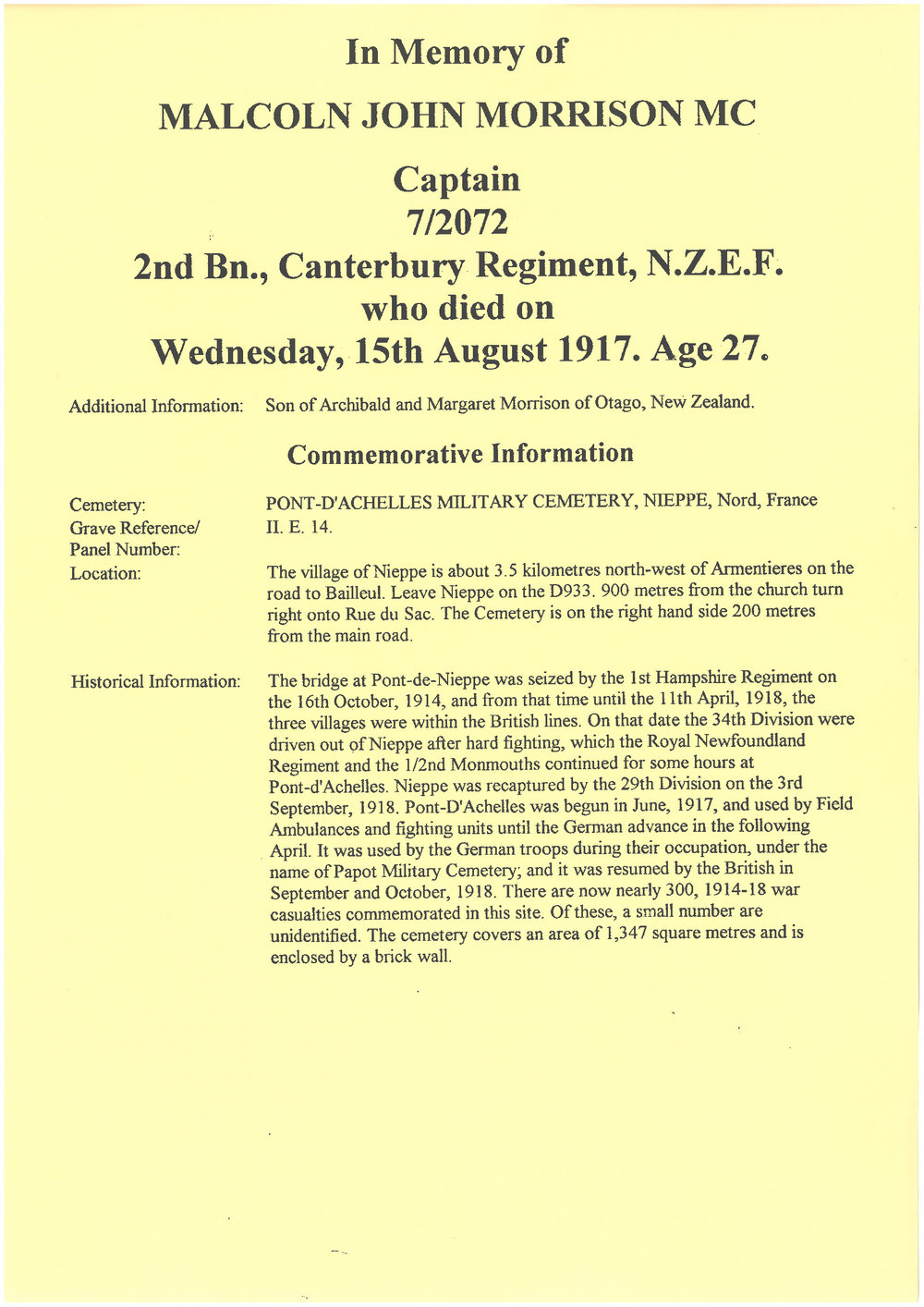 Morrison, Malcolm John