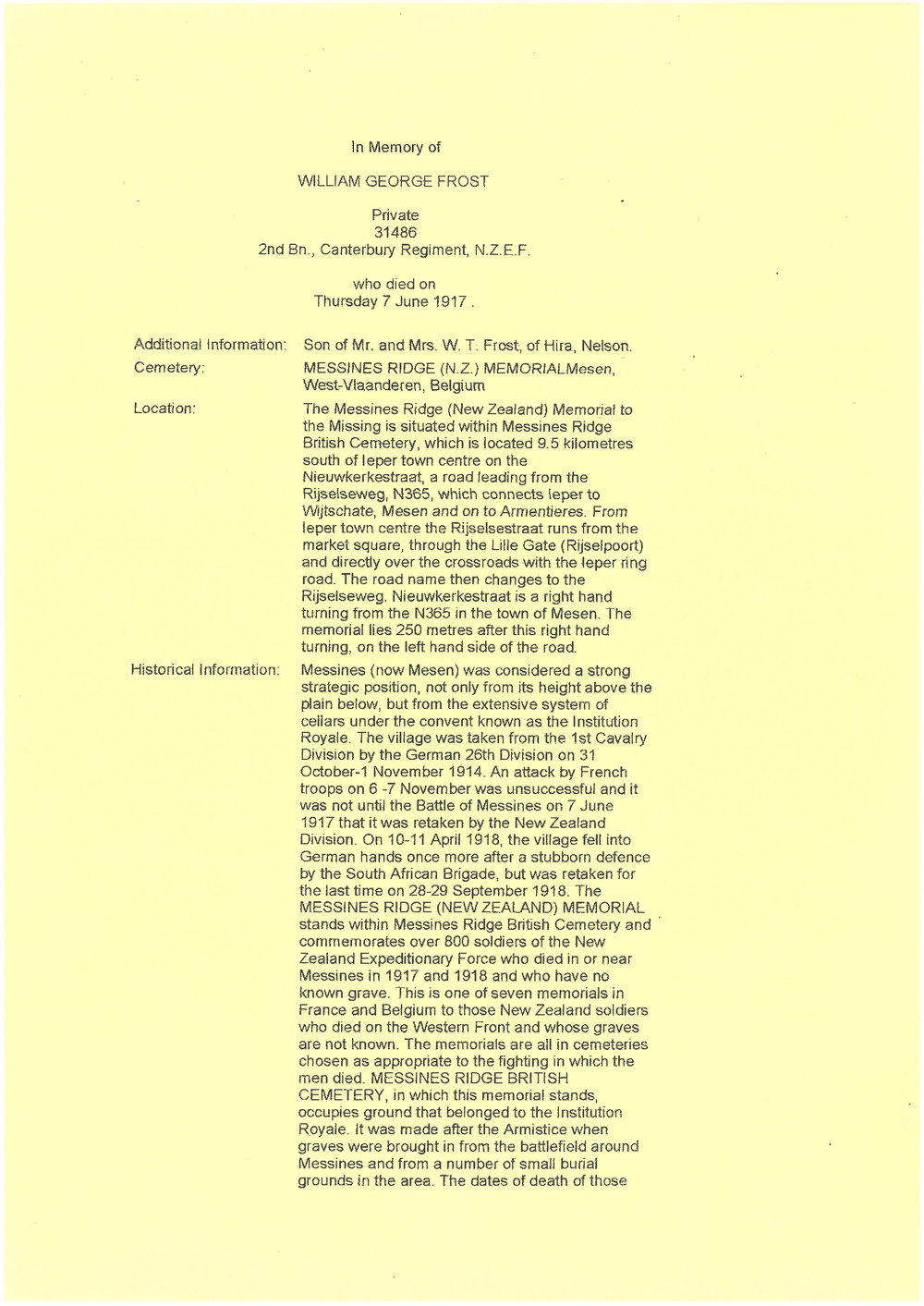 Frost, William George