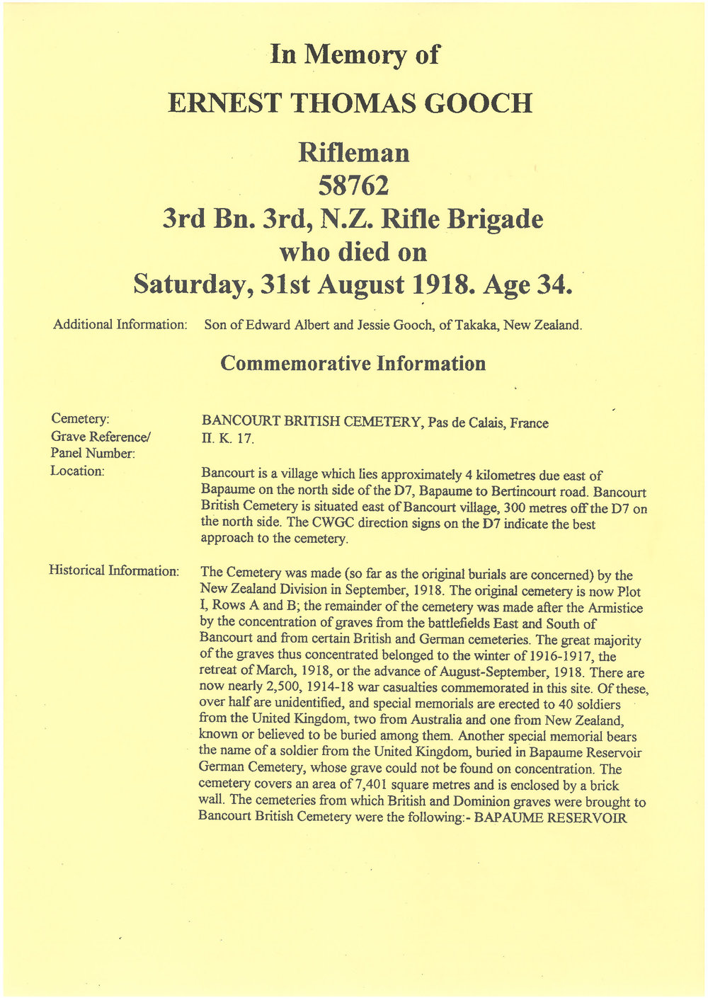 Gooch, Ernest Thomas