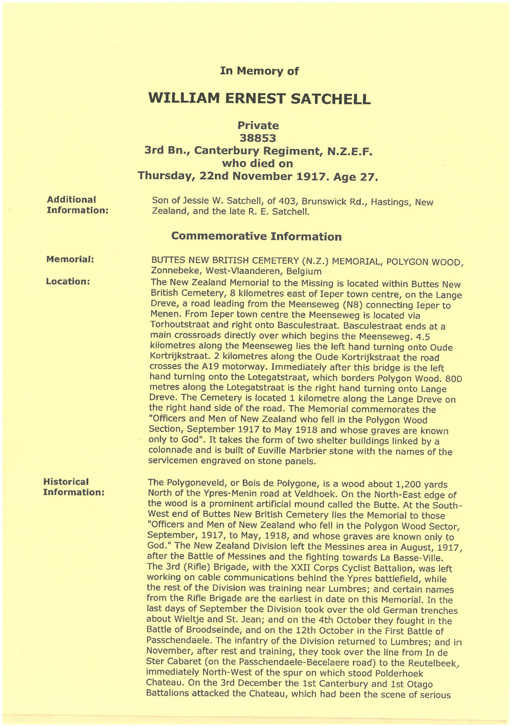 Satchell, William Ernest