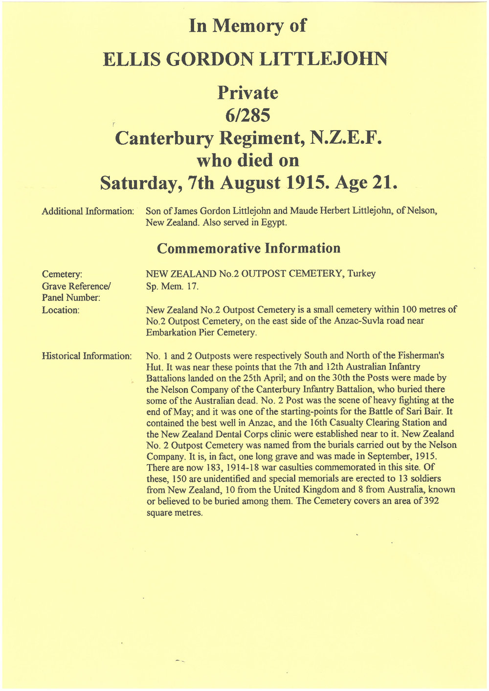 Littlejohn, Ellis Gordon