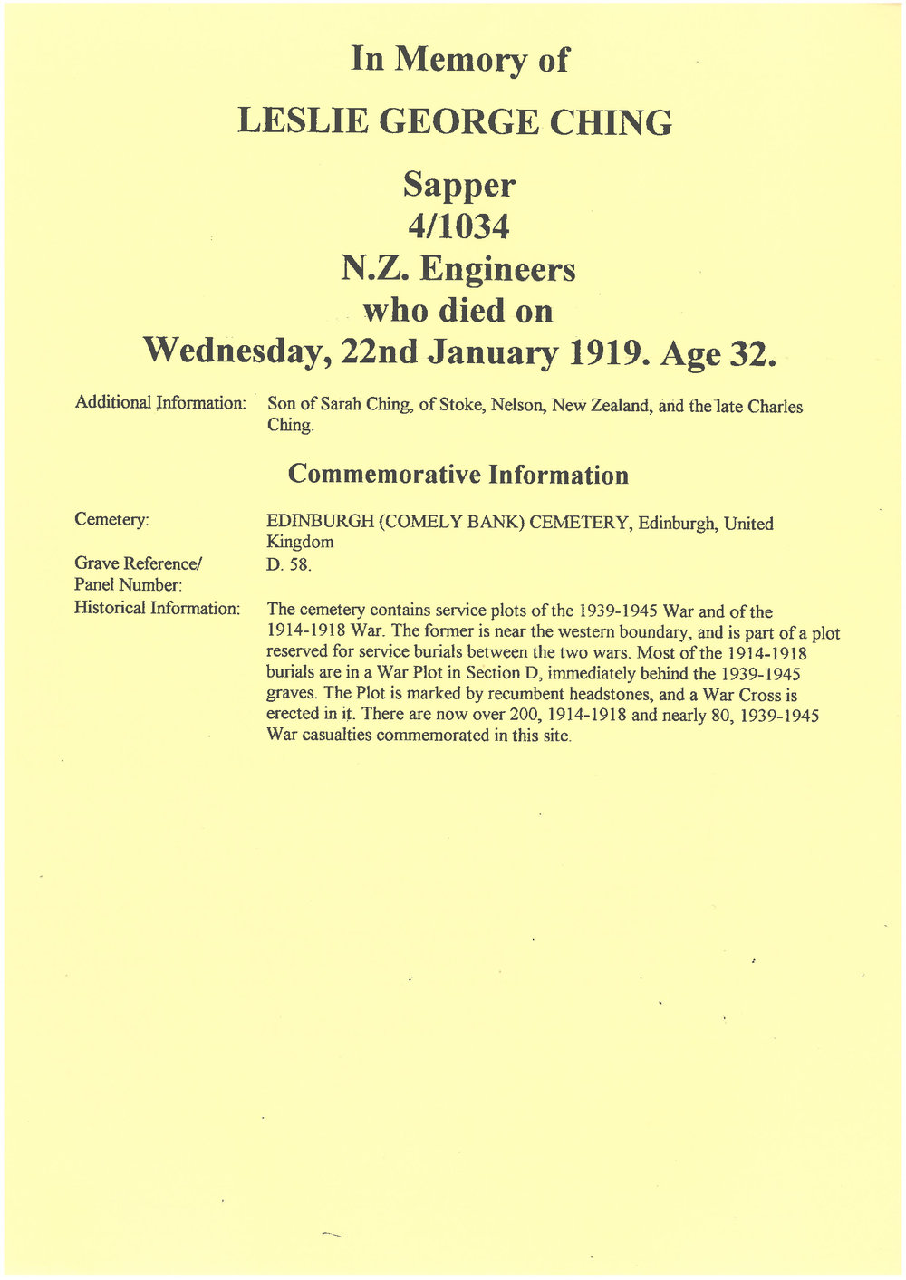 Ching, Leslie George