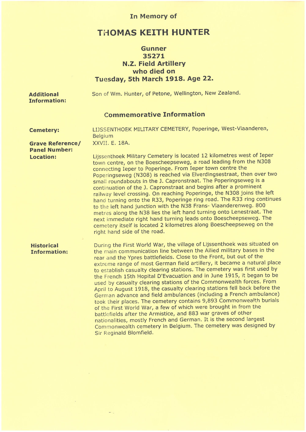 Hunter, Thomas Keith