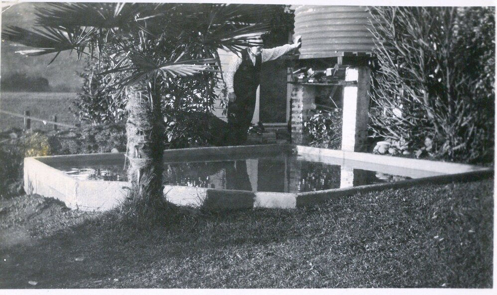 Water tank and pond at Laurel Bank
