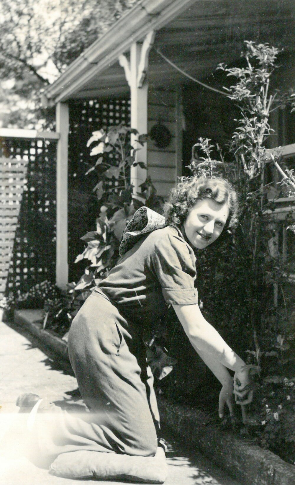 Unknown woman gardening
