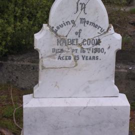 Headstone for Mabel Cook at Collingwood Cemetery