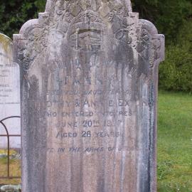 Headstone for Fanny Exton at Collingwood Cemetery