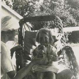 Young girl with doll and nurse at Hillcrest 1926