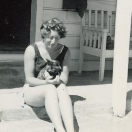 Colleen and Lulu the cat, 1959.