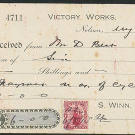 Receipt from S. Winn to Mr Best, 1914