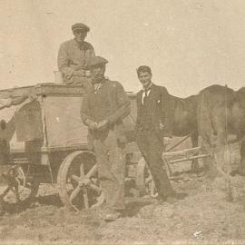 Horse and cart and four men