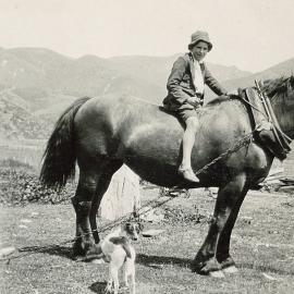 Lyall Newport with dog and horse