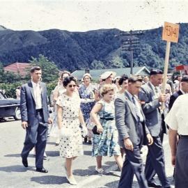 Former pupils march in the parade