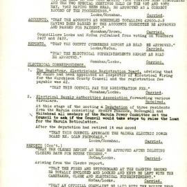 1962 Murchison County Council Minute Papers