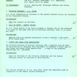 1978 Waimea County Council Forestry Committee Minute Book