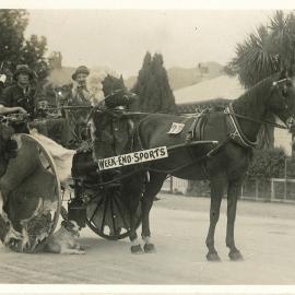 Hunter's float with dead pig