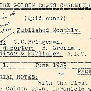Golden Downs Chronicle June 1949 Vol 1 No 1