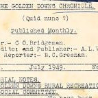 Golden Downs Chronicle July 1949 vol 1 No 2