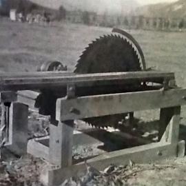 Sawbench used as part of charcoal production