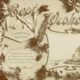 Floral postcard with best wishes for Christmas