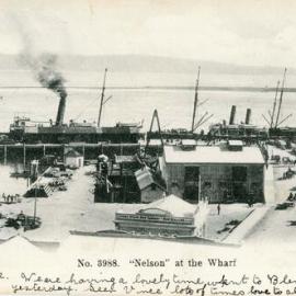 Boat docked at the Nelson Wharf