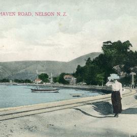 Woman walking down Haven Road