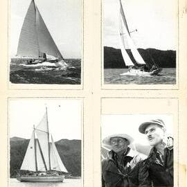 Four photos of sailing boats and sailors