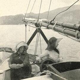 Two women sailing a yacht