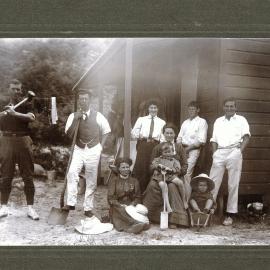 Family group with spades