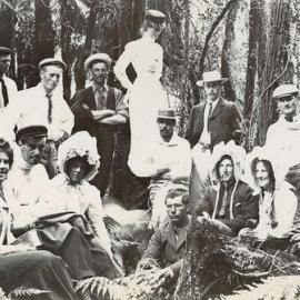 Large group in bush at Awaroa