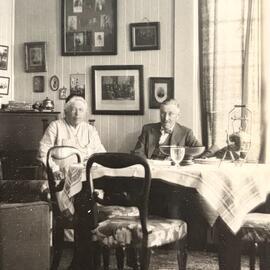 Elderly couple in a dining room