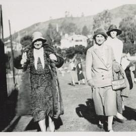 Ladies leaving an outdoor event