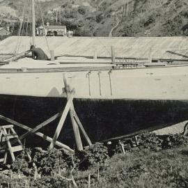 The Galatea in drydock